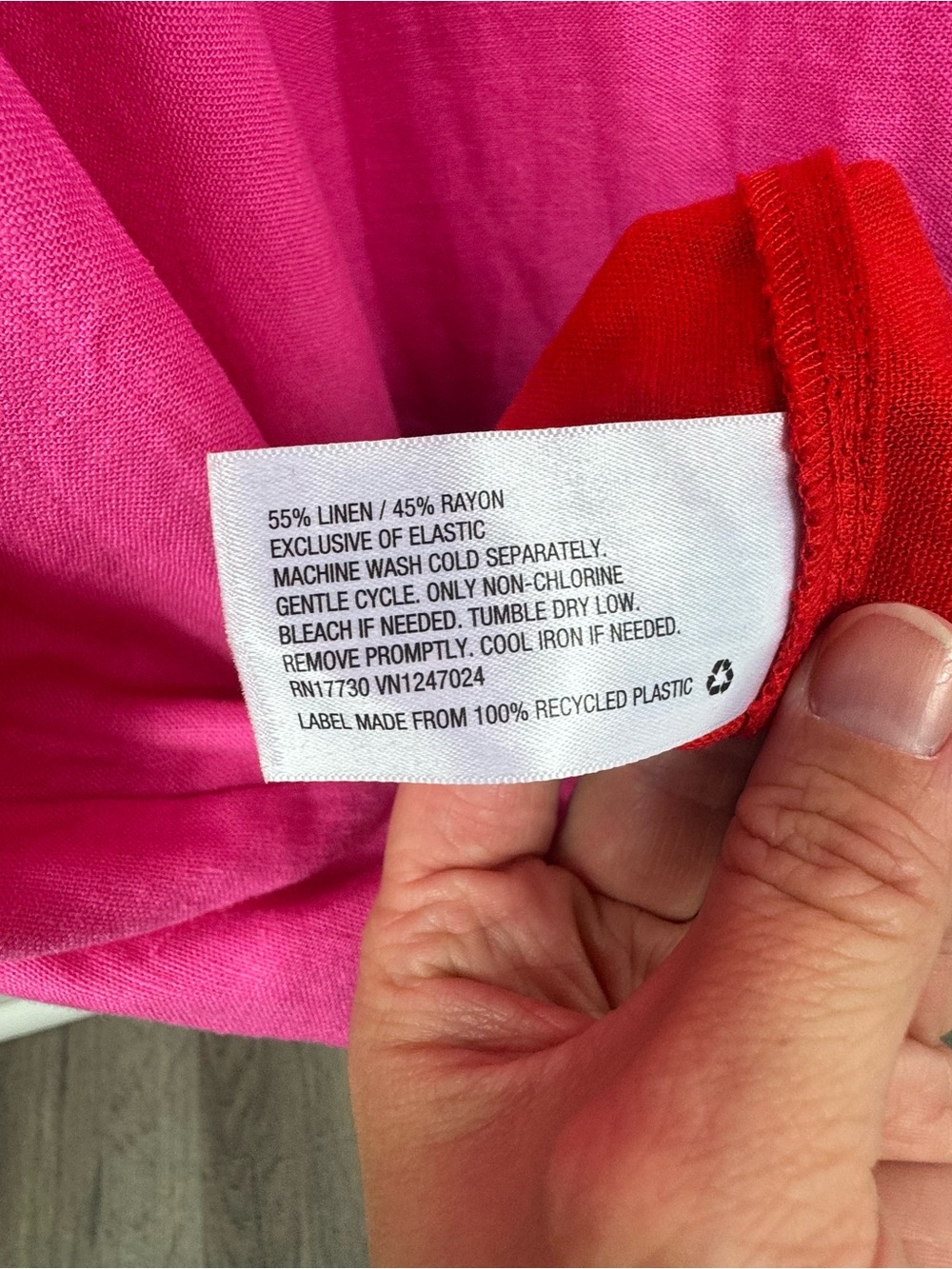 Tabitha Brown for Target Pink Red Linen Blend Colorblock Maxi Dress XL Flowy - Picture 8 of 8